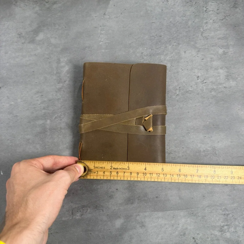 Handmade Leather Journal Brown Rustic Wrap Tie Sketchbook Diary Notebook